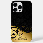Personalisiertes Schwarz und Gold Case-Mate iPhone Hülle (Rückseite)