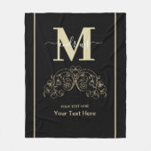 Personalisiertes Schwarz und Gold Fleecedecke (Vorderseite)