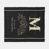 Personalisiertes Schwarz und Gold Fleecedecke (Vorderseite (Horizontal))