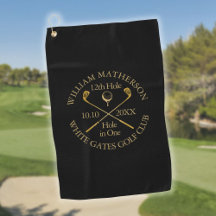 Personalisiertes Schwarz und Gold Hole-in-One