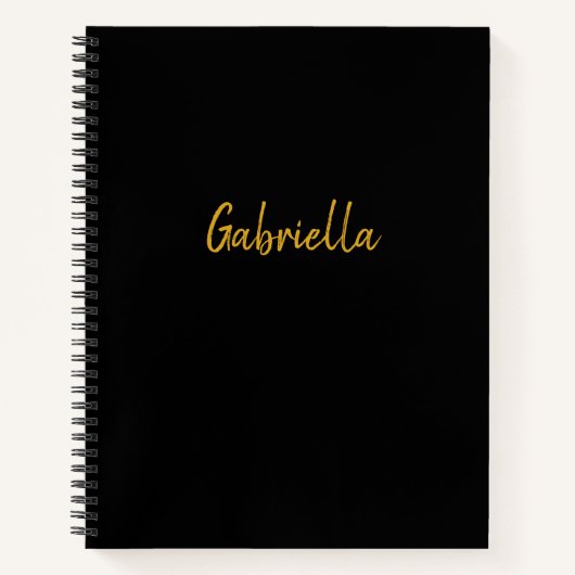 Personalisiertes Schwarz und Gold  Notizblock (Vorderseite)