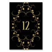 Personalisiertes Schwarz und Gold Tischnummer (Rückseite)