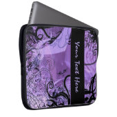 Personalisiertes Schwarz und Lila Goth Pattern Sch Laptopschutzhülle (Vorne Rechts)