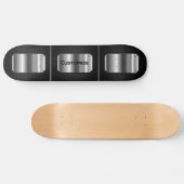Personalisiertes Schwarz und Stahl Skateboard (Horizontal)