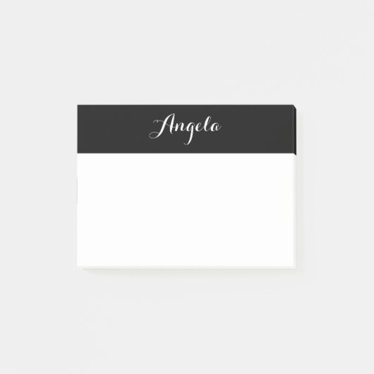 Personalisiertes Schwarz und Weiß Post-it Klebezettel (Vorderseite)