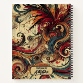 Personalisiertes Schwarz-Weibchen-SpiralNotebook Notizblock (Rückseite)