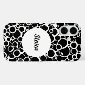 personalisiertes Schwarz-Weiß-Abstraktmuster Case-Mate iPhone Hülle (Rückseite (Horizontal))