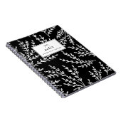 Personalisiertes Schwarz-Weiß-Blattmuster Notizblock (Rechte Seite)