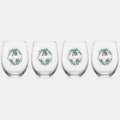 Personalisiertes Schwarz-Weiß-Buffalo Kariert (A) Weinglas Ohne Stiel (Hinten)