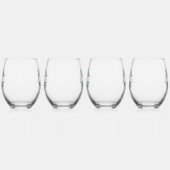 Personalisiertes Schwarz-Weiß-Buffalo Kariert (A) Weinglas Ohne Stiel (Links)