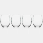 Personalisiertes Schwarz-Weiß-Buffalo Kariert (A) Weinglas Ohne Stiel (Rechts)