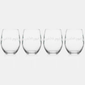 Personalisiertes Schwarz-Weiß-Buffalo Kariert (H) Weinglas Ohne Stiel (Rechts)