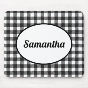 Personalisiertes Schwarz-Weiß-Buffalo-Karo Mousepad