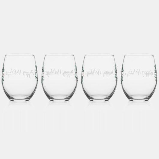 Personalisiertes Schwarz-Weiß-Büffel Kariert (P) Weinglas Ohne Stiel (Rechts)