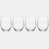 Personalisiertes Schwarz-Weiß-Büffel Kariert (S) Weinglas Ohne Stiel (Rechts)