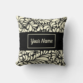 Personalisiertes Schwarz-Weiß-Drehkissen Kissen