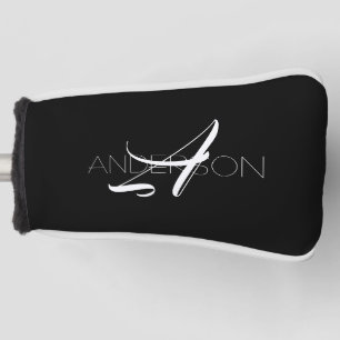 Personalisiertes Schwarz Weiß einfach modern Golf Headcover