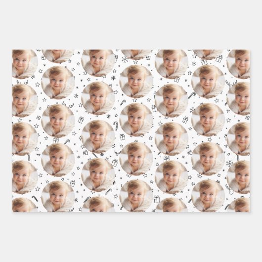 Personalisiertes Schwarz-Weiß-Foto Geschenkpapier Set (Vorderseite 2)