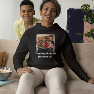 Personalisiertes Schwarz-Weiß-Foto von Katze, Mutt Hoodie