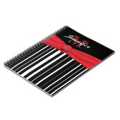 Personalisiertes Schwarz-weiß gestrichenes Noteboo Notizblock (Linke Seite)