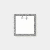 Personalisiertes Schwarz-Weiß-Griechisches Schlüss Post-it Klebezettel (Vorderseite)