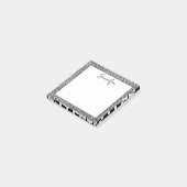 Personalisiertes Schwarz-Weiß-Griechisches Schlüss Post-it Klebezettel (angewinkelt)