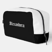 Personalisiertes Schwarz-Weiß-Halloween Waschbeutel (Rechte Ecke)