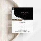 Personalisiertes Schwarz-Weiß-Hochzeitskleid Visitenkarte