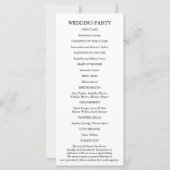 Personalisiertes Schwarz-Weiß-Hochzeitsprogramm (Rückseite)