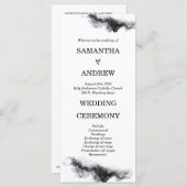 Personalisiertes Schwarz-Weiß-Hochzeitsprogramm (Vorne/Hinten)