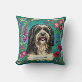 Personalisiertes Schwarz-Weiß-Lhasa-Apso-Kissen Kissen