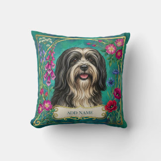 Personalisiertes Schwarz-Weiß-Lhasa-Apso-Kissen Kissen