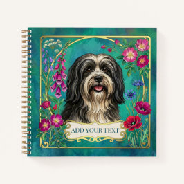 Personalisiertes Schwarz-Weiß-Lhasa-Apso-Notizbuch Notizblock