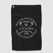 Personalisiertes Schwarz-Weiß-Loch in einem Golfhandtuch (Vorderseite)