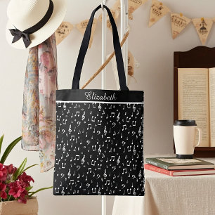 Personalisiertes Schwarz-Weiß-Musical Tasche