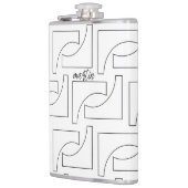 Personalisiertes Schwarz-Weiß-Muster Flachmann (Links)