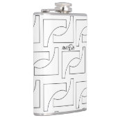 Personalisiertes Schwarz-Weiß-Muster Flachmann (Rechts)