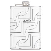 Personalisiertes Schwarz-Weiß-Muster Flachmann (Vorderseite)