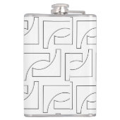 Personalisiertes Schwarz-Weiß-Muster Flachmann (Rückseite)