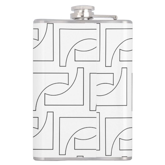 Personalisiertes Schwarz-Weiß-Muster Flachmann (Rückseite)