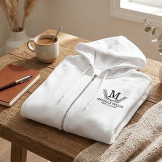 Personalisiertes Schwarz-Weiß-Namensmonogramm Alte Hoodie