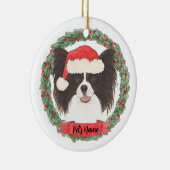 Personalisiertes Schwarz-Weiß-Papillon Keramik Ornament (Rechts)