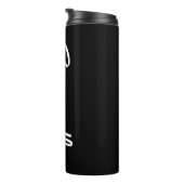 Personalisiertes Schwarz-Weiß-Pinselskript Thermosbecher (Nach rechts gedreht)