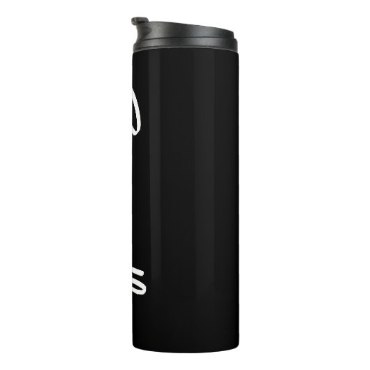 Personalisiertes Schwarz-Weiß-Pinselskript Thermosbecher (Nach rechts gedreht)