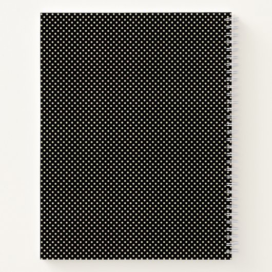 Personalisiertes Schwarz-Weiß-Polka-Dots-Sketch Notizblock (Rückseite)