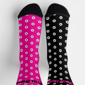 Personalisiertes Schwarz/Weiß-Polka-Punktmuster Socken (Oben)