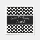 Personalisiertes Schwarz-Weiß-Punkt Serviette (Vorderseite)