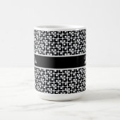 Personalisiertes Schwarz-Weiß-Retro-Muster Kaffeetasse (Mittel)
