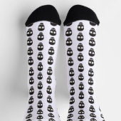 Personalisiertes Schwarz-Weiß-Schädelmuster Socken (Oben)