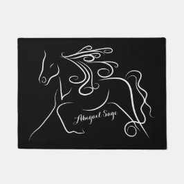 Personalisiertes Schwarz-Weiß-Silhouette Fußmatte